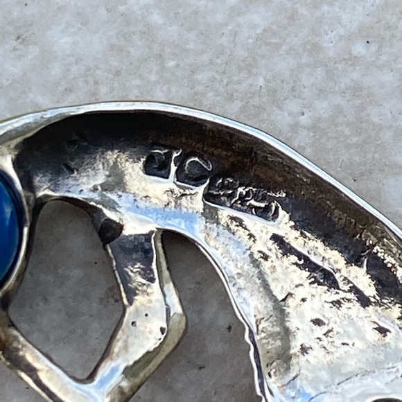 Navajo Kokopelli necklace .925 Sterling Silver Lapis Lazuli Jim Callidito - Picture 7 of 7